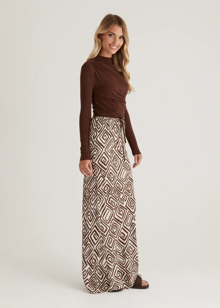 Lella Maxi Skirt - Choc Cairo - Image 6