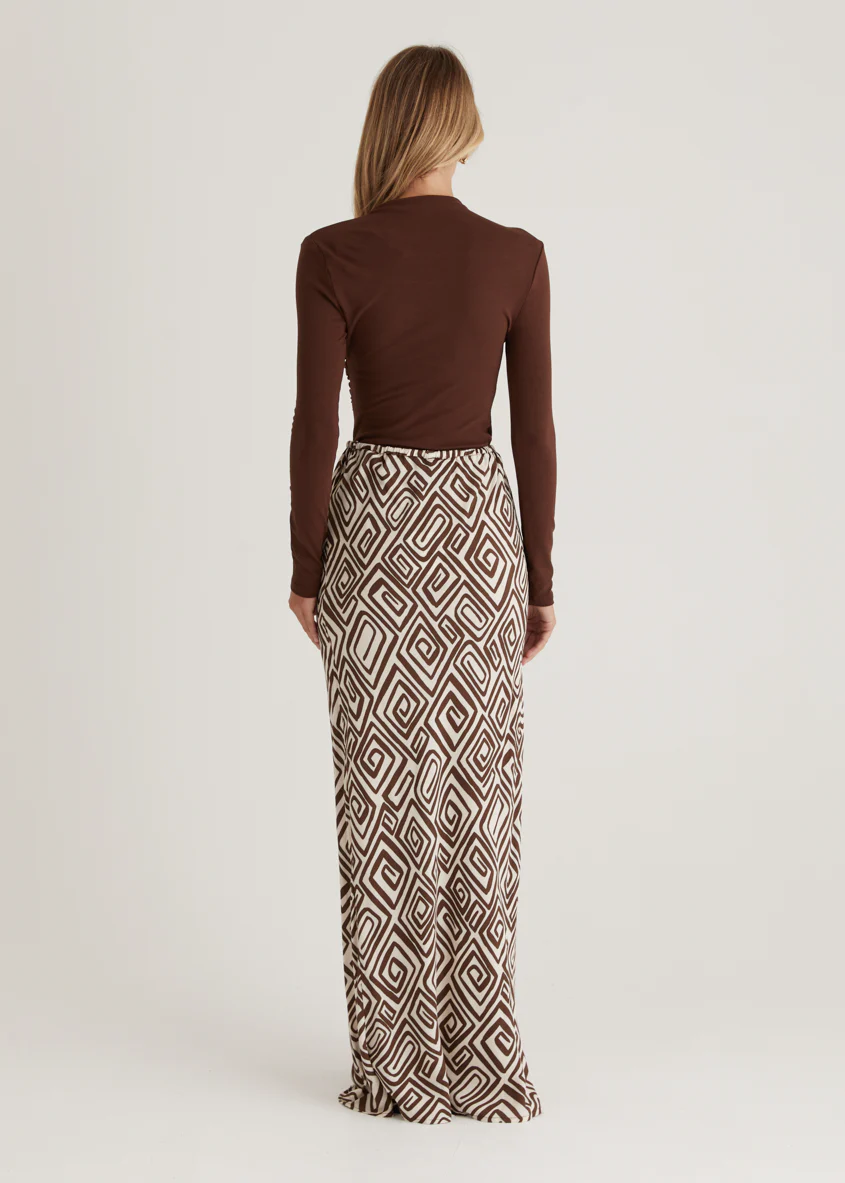 Lella Maxi Skirt - Choc Cairo - Image 7