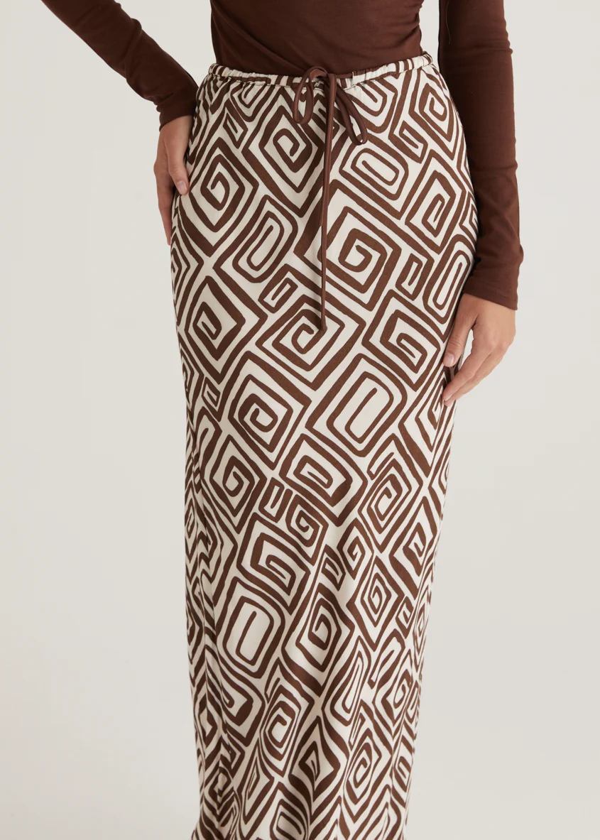 Lella Maxi Skirt - Choc Cairo - Image 8