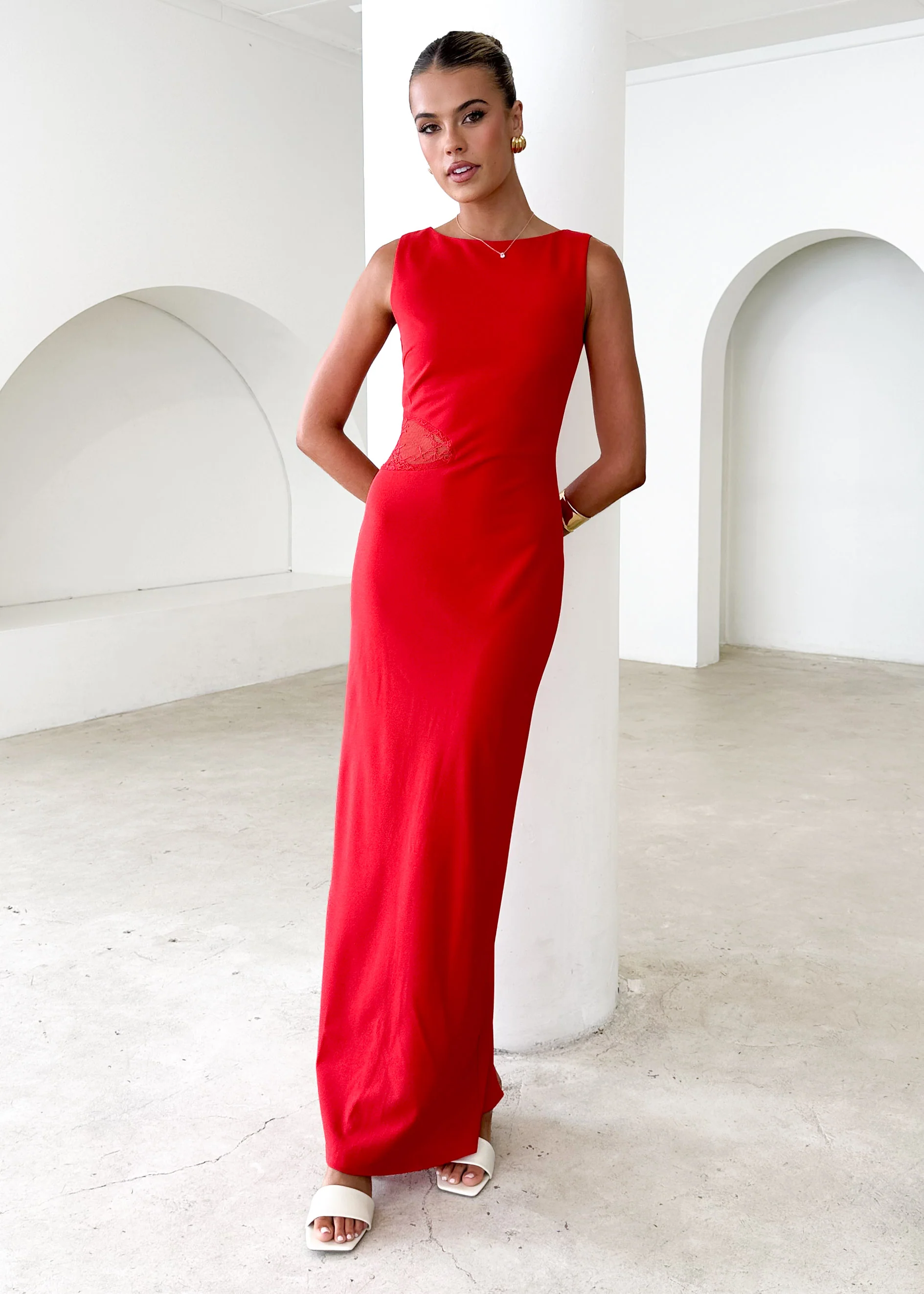 Lenon Maxi Dress - Red - Image 4