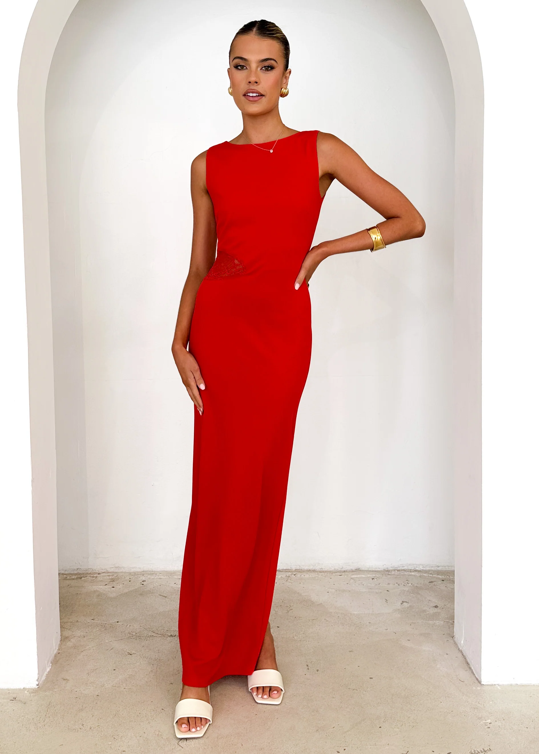 Lenon Maxi Dress - Red - Image 5
