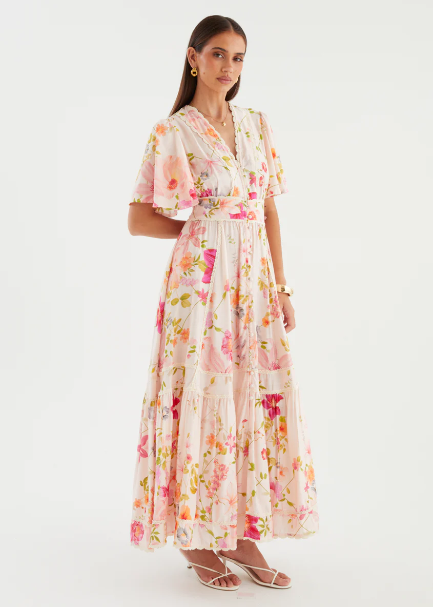 Leoni Maxi Dress - Pink Floral - Image 8