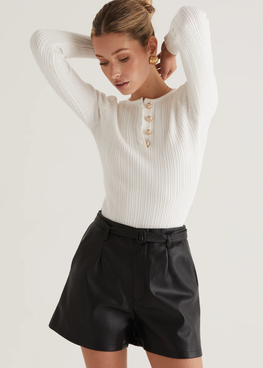 Liberty PU Shorts - Black - Image 6