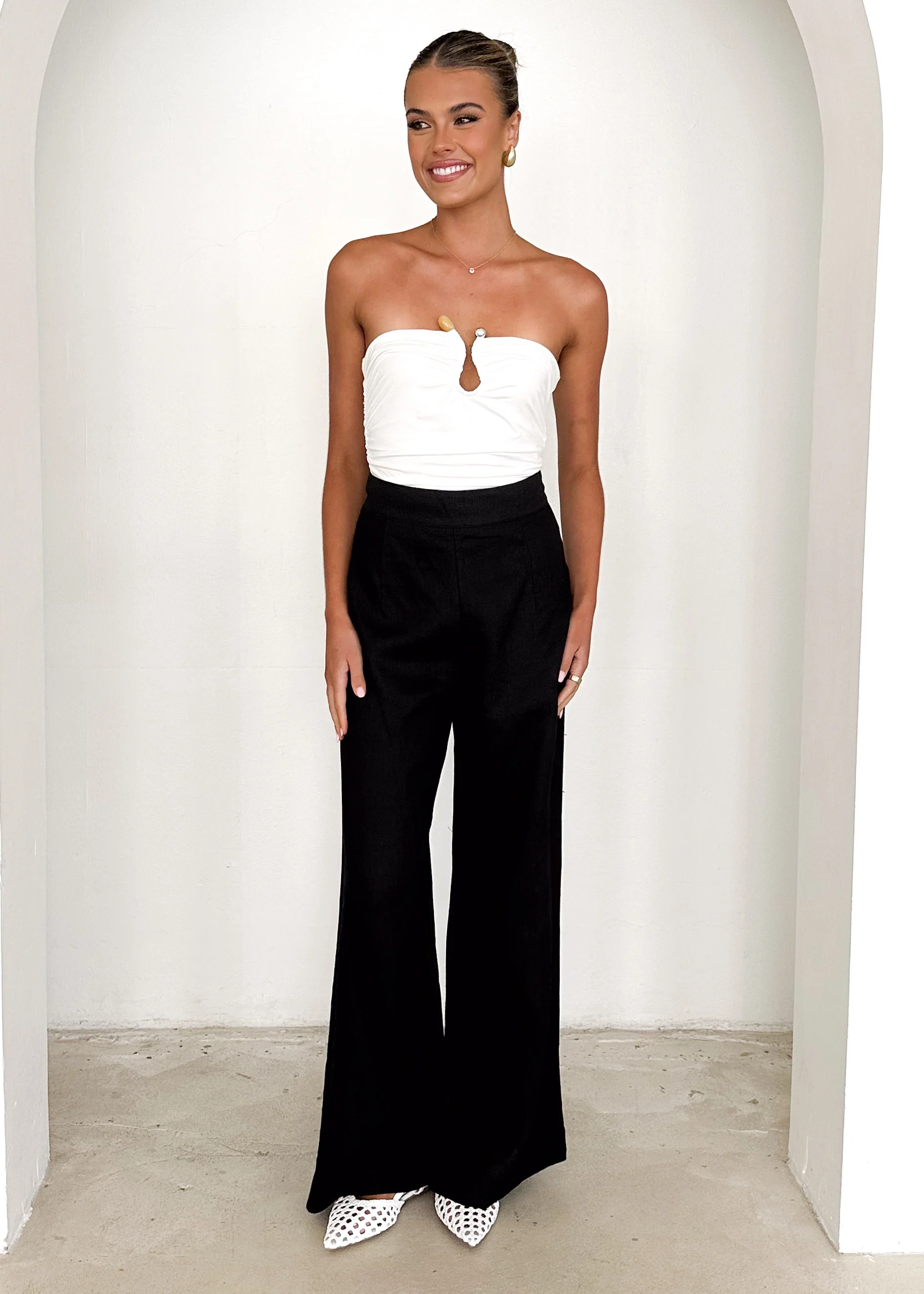 Lilah Linen Pants - Black - Image 3