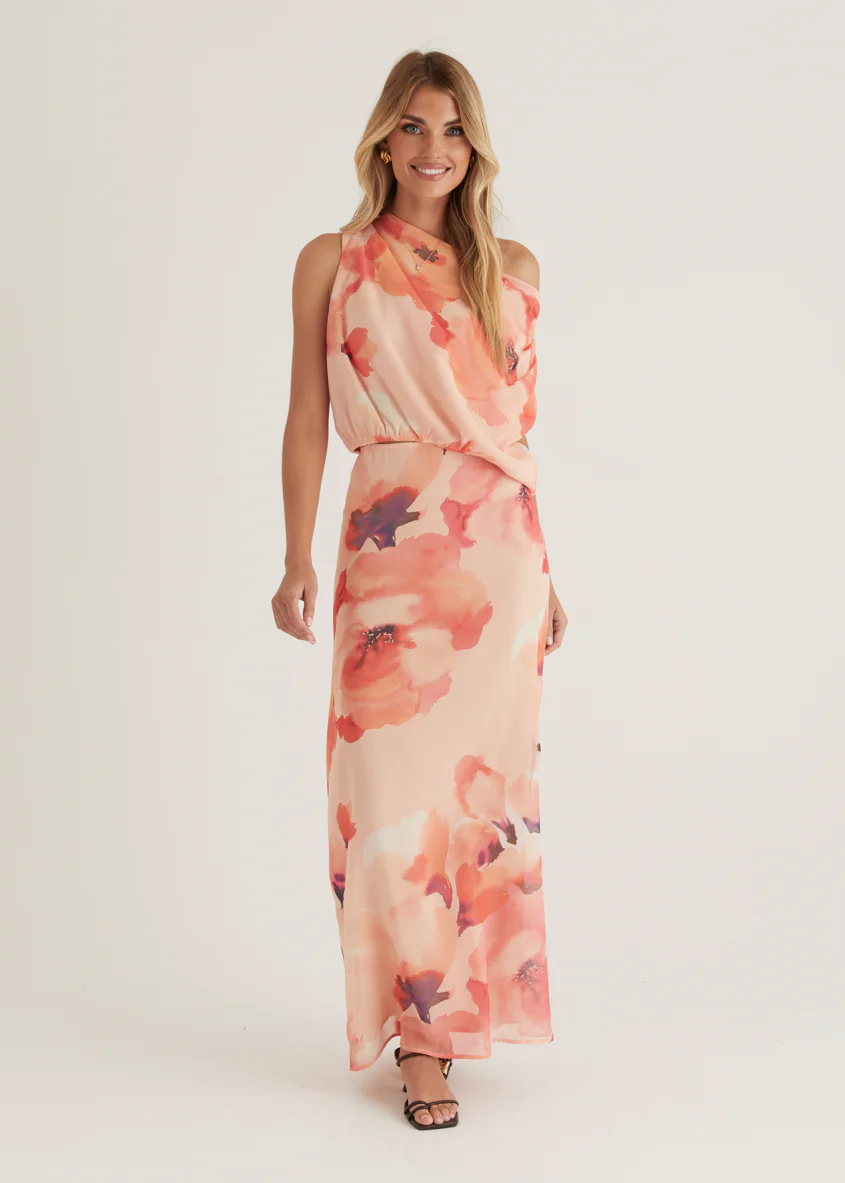 Lilyfield Maxi Skirt - Peach Floral - Image 3