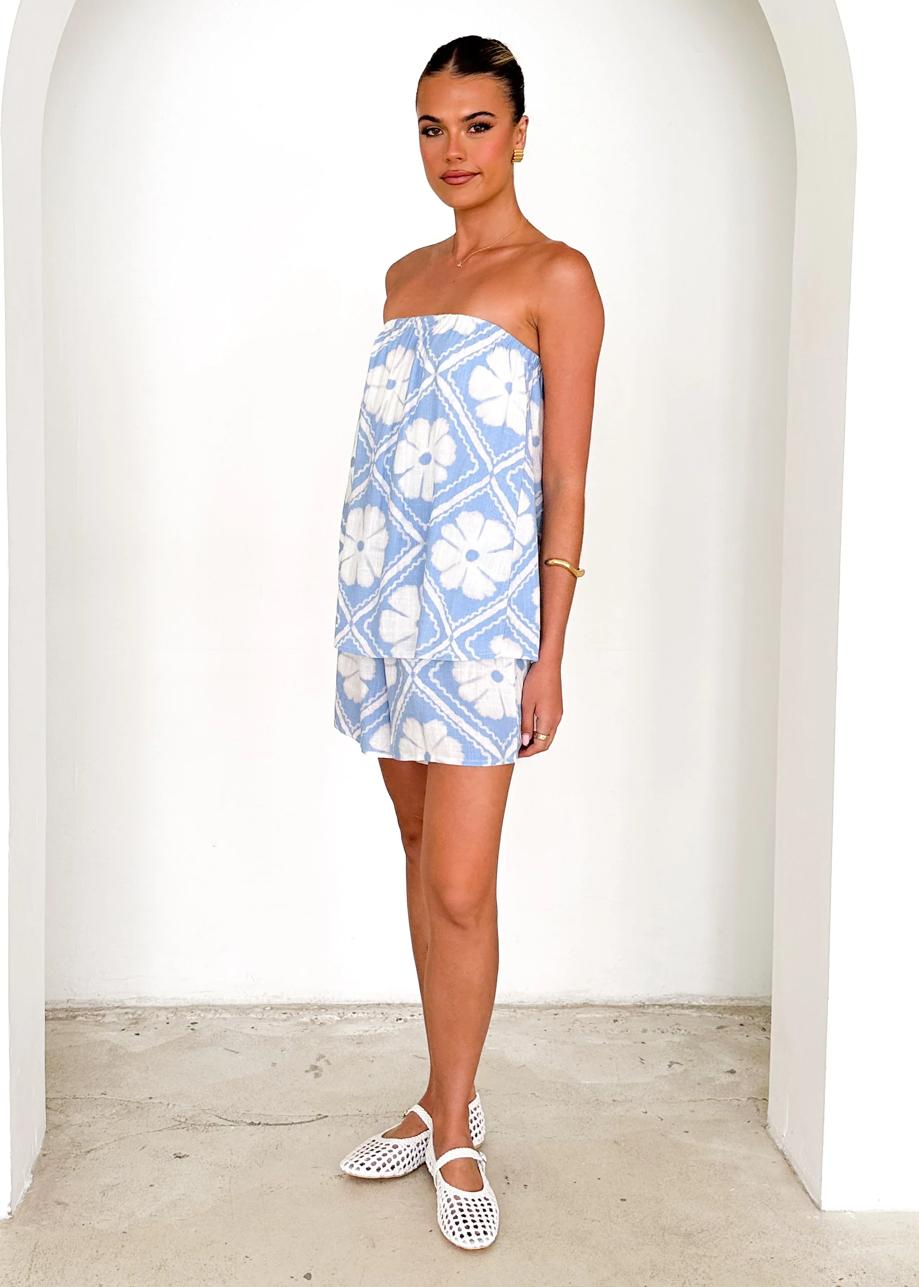 Lindsay Playsuit - Blue Shibori - Image 4