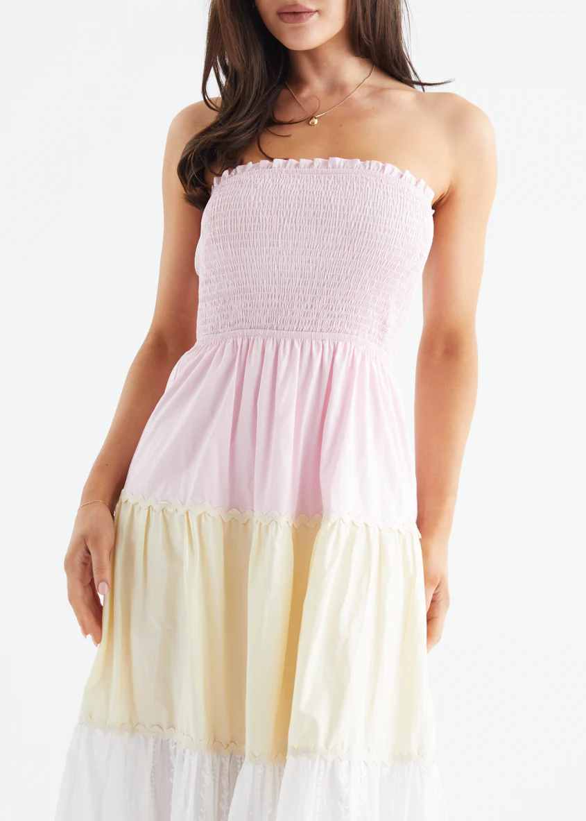 Lucille Strapless Maxi Dress - Pink Splice - Image 10
