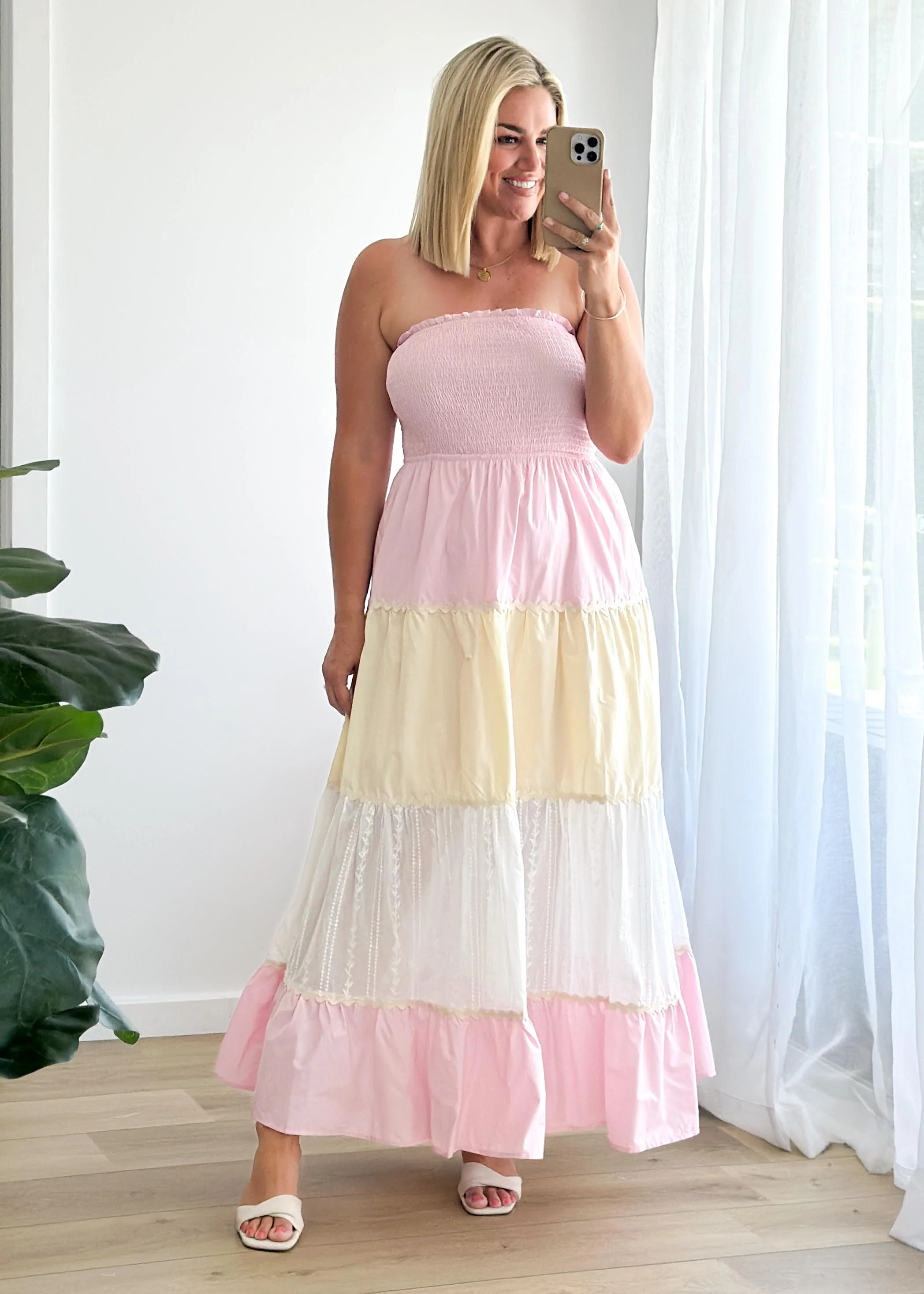 Lucille Strapless Maxi Dress - Pink Splice - Image 4