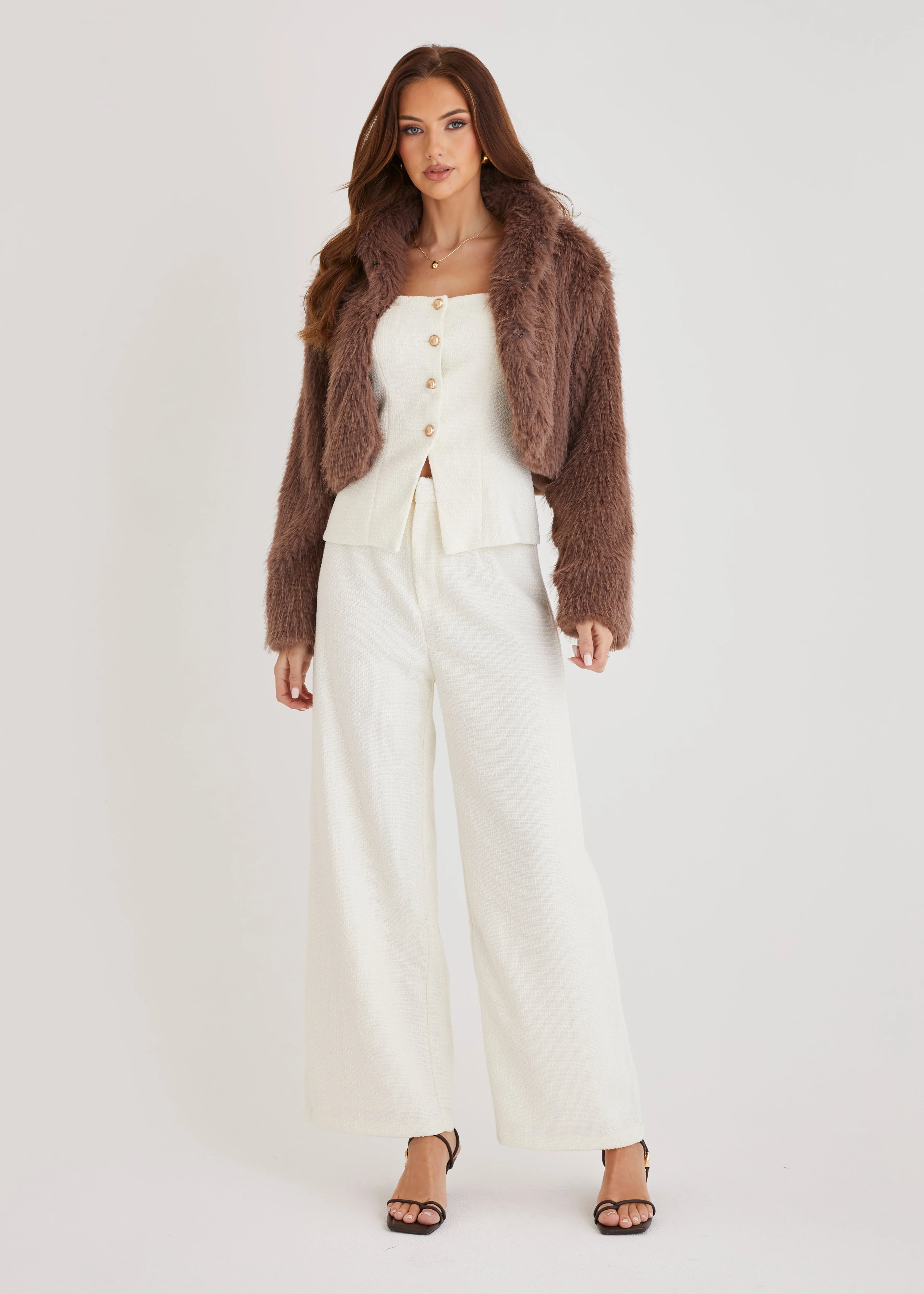 Lush Cropped Jacket - Mocha - Image 7