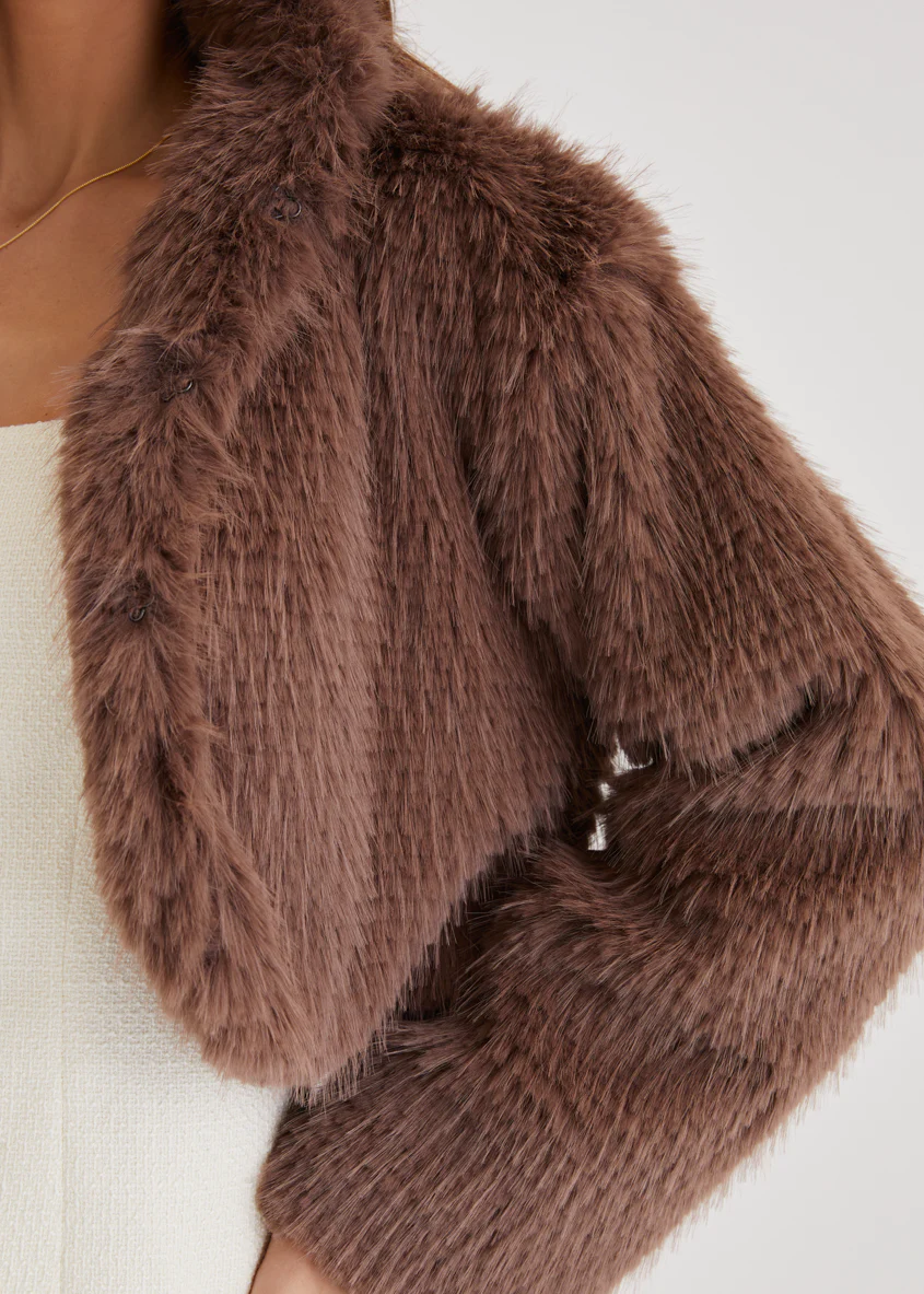 Lush Cropped Jacket - Mocha - Image 9