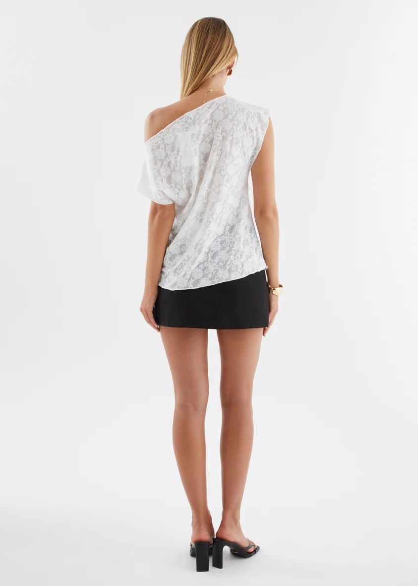 Lyndel Drop Shoulder Top - White Lace - Image 8