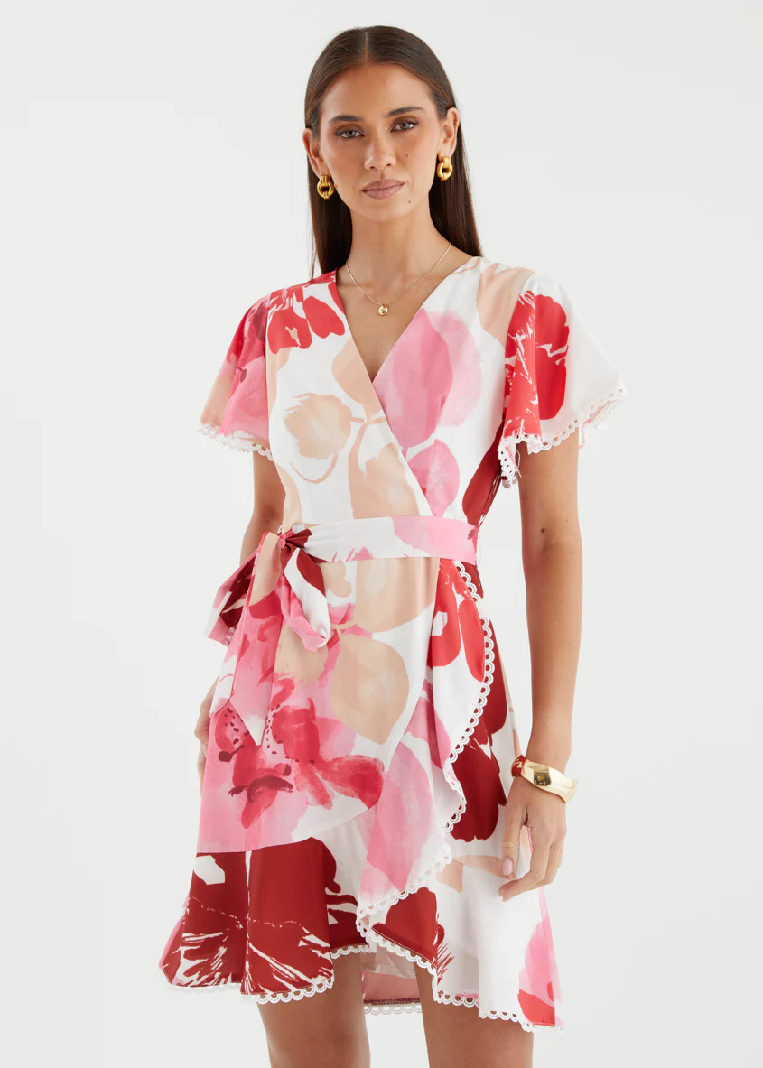 Mabelle Dress - Raspberry Abstract - Image 2