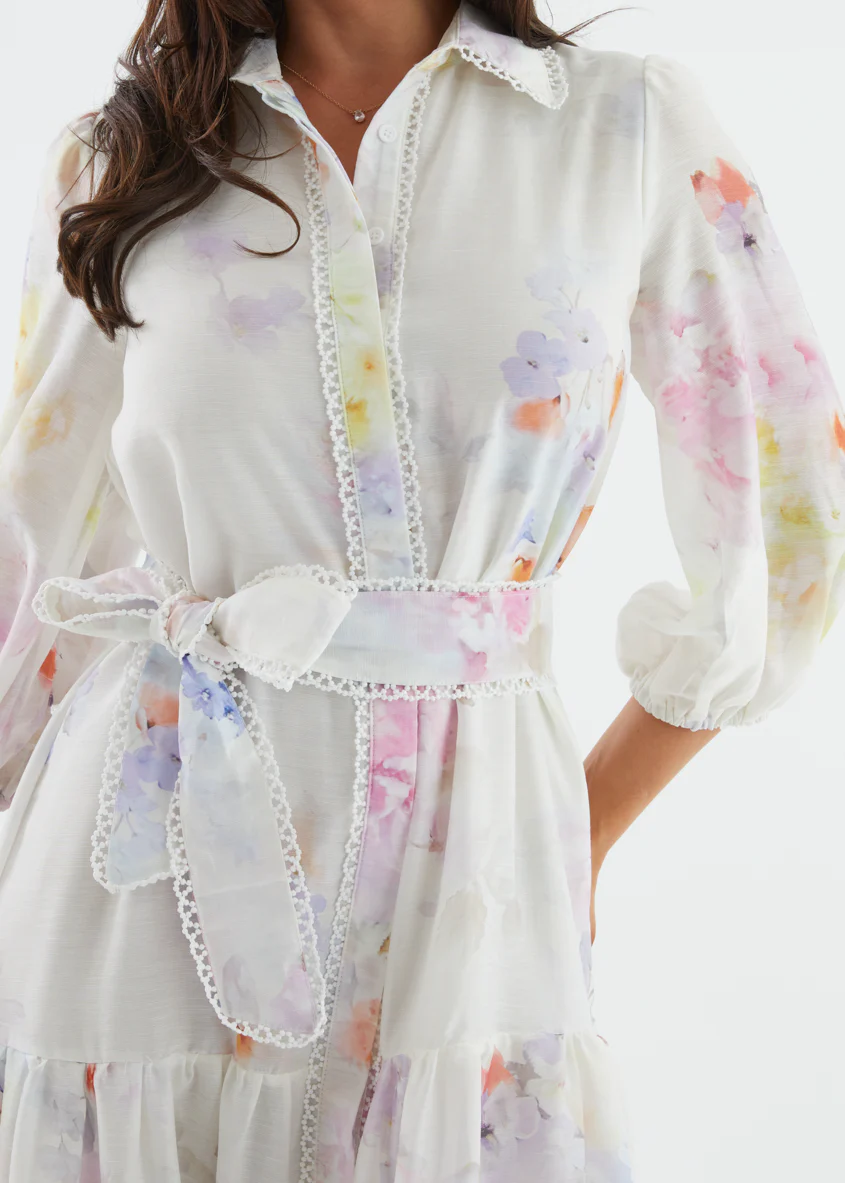 Mallary Maxi Dress - White Pastel - Image 8