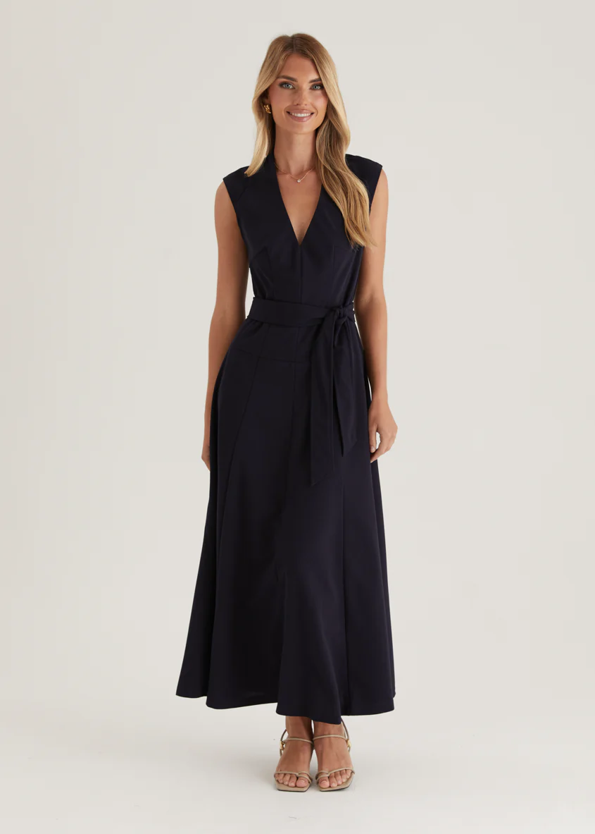 Manhattan Midi Dress - Navy - Image 7