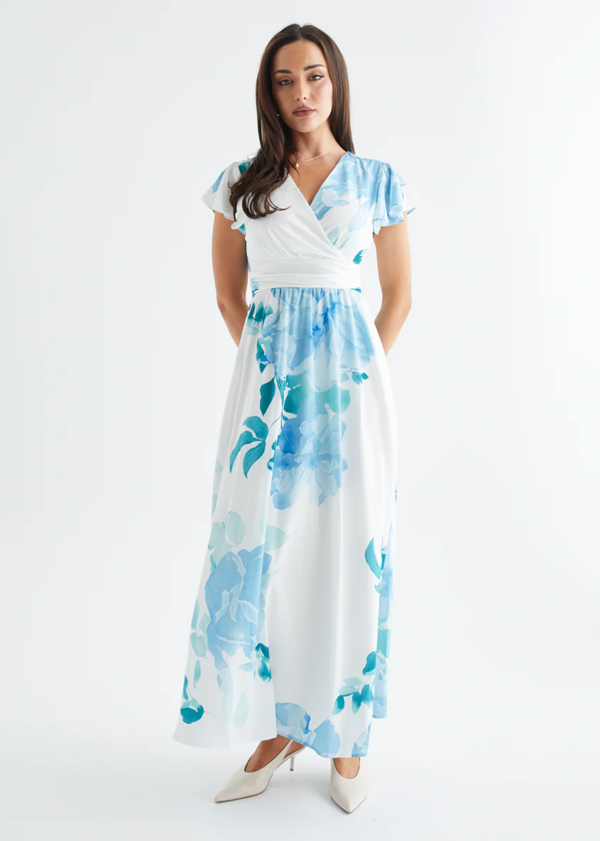 Marcella Maxi Dress - Blue Flowers - Image 4