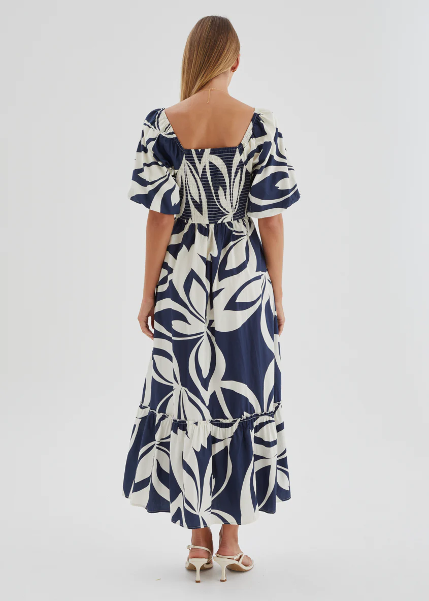 Margo Maxi Dress - Navy Abstract - Image 6