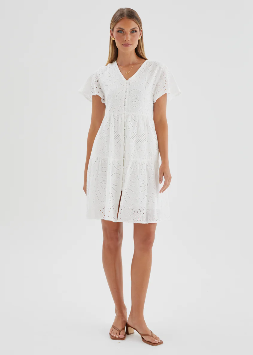 Marika Dress - White Anglaise - Image 6