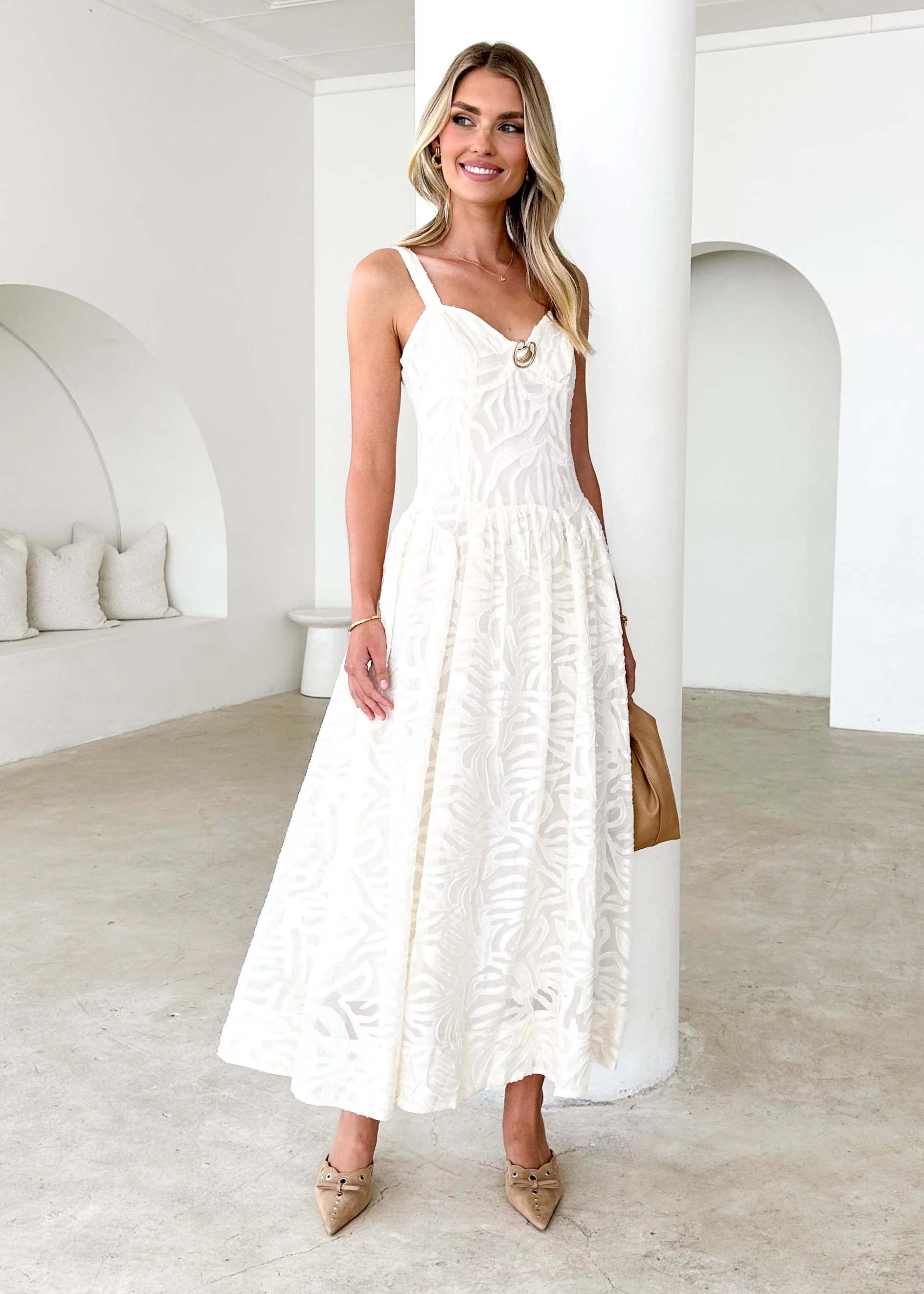 Marilyn Maxi Dress - Cream Lace - Image 3