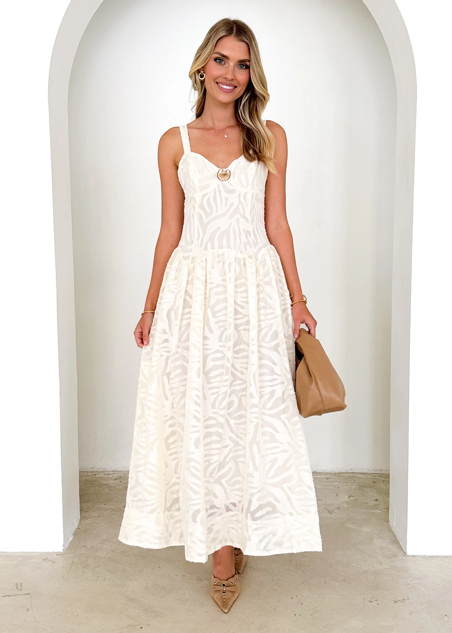 Marilyn Maxi Dress - Cream Lace - Image 4