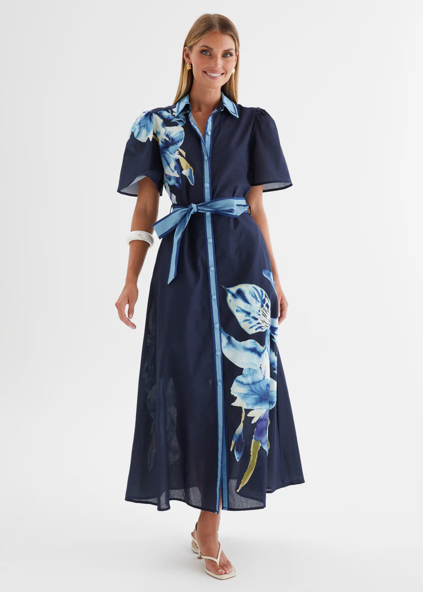 Marion Maxi Dress - Navy Bloom - Image 4