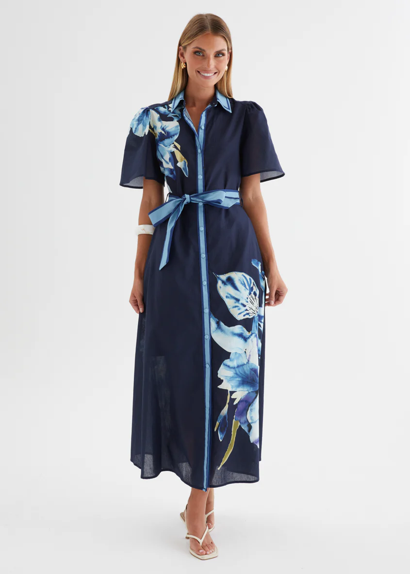 Marion Maxi Dress - Navy Bloom - Image 7