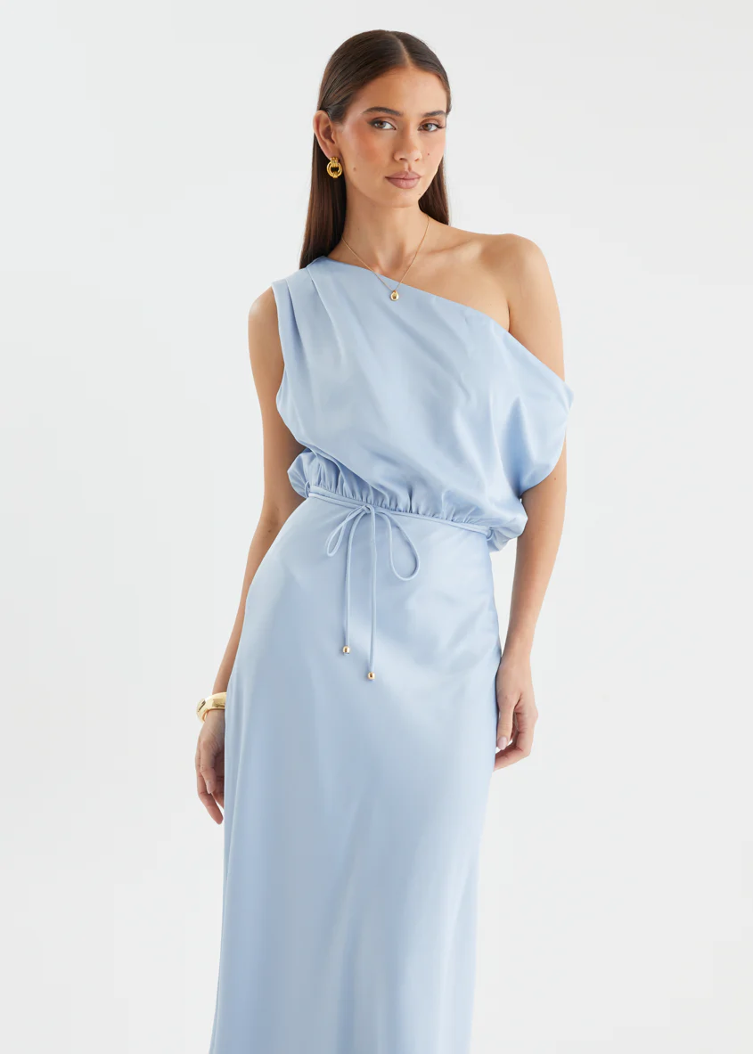 Marisa Drop Shoulder Midi Dress - Blue - Image 5
