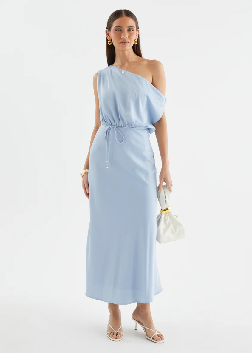 Marisa Drop Shoulder Midi Dress - Blue - Image 6