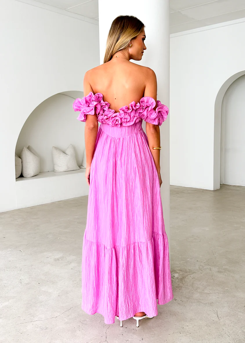 Marlow Off Shoulder Maxi Dress - Pink - Image 14
