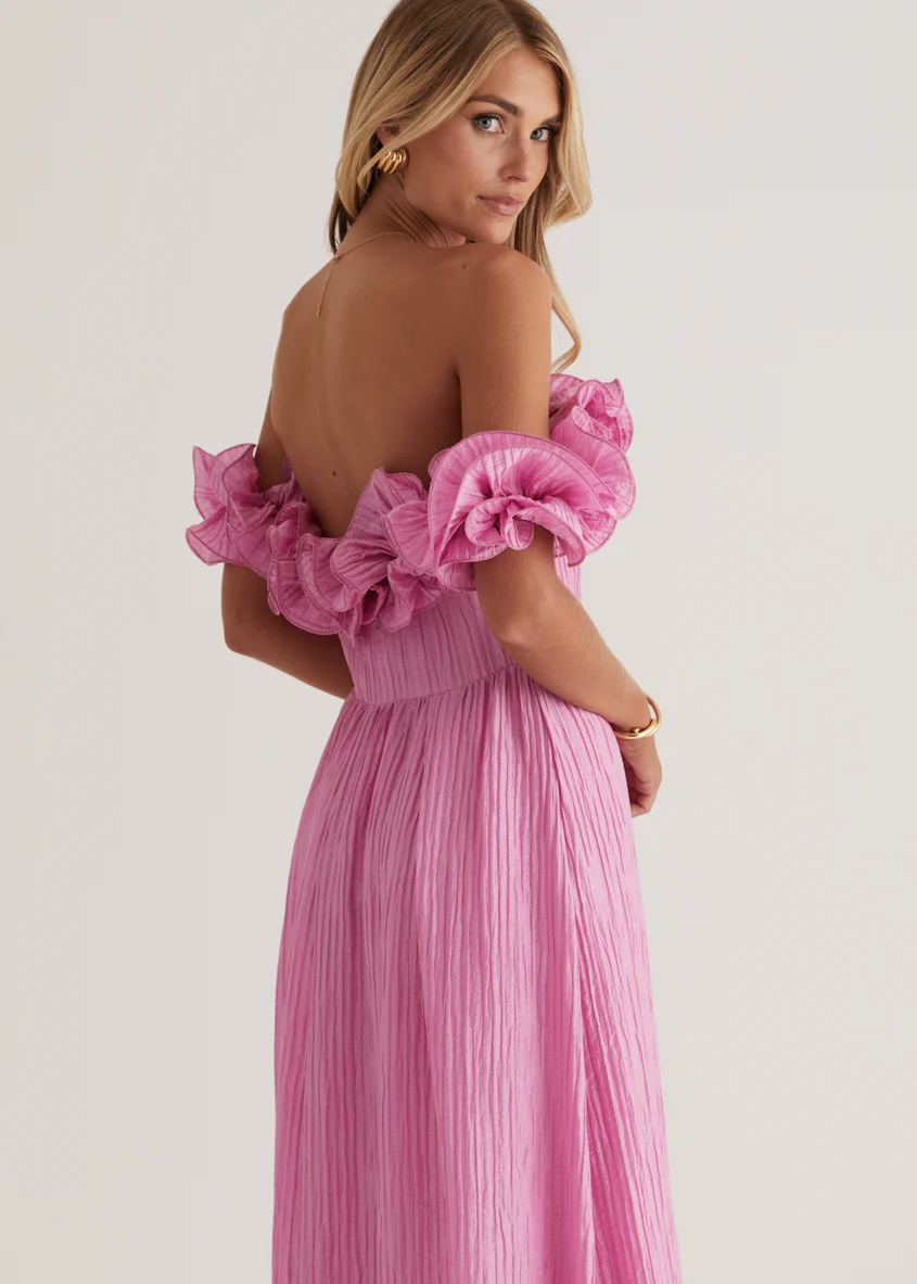 Marlow Off Shoulder Maxi Dress - Pink - Image 6
