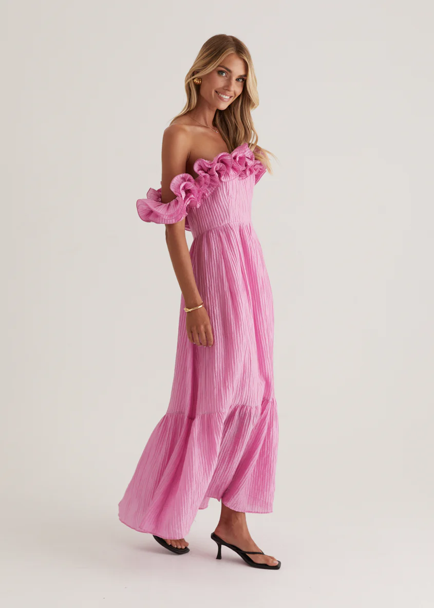 Marlow Off Shoulder Maxi Dress - Pink - Image 7