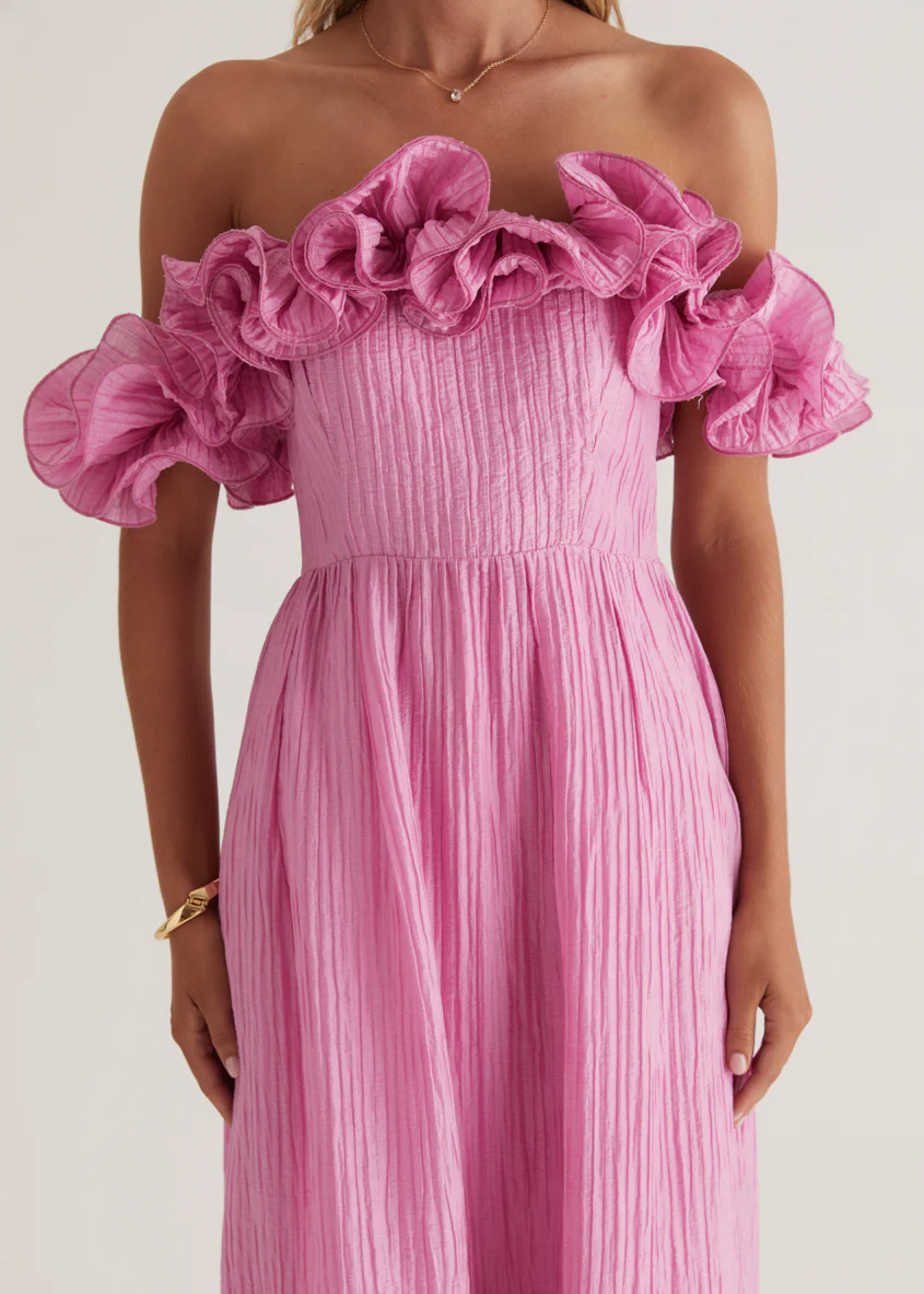 Marlow Off Shoulder Maxi Dress - Pink - Image 8
