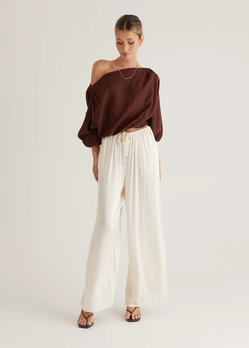 Marlowe Drop Shoulder Top - Chocolate - Image 13