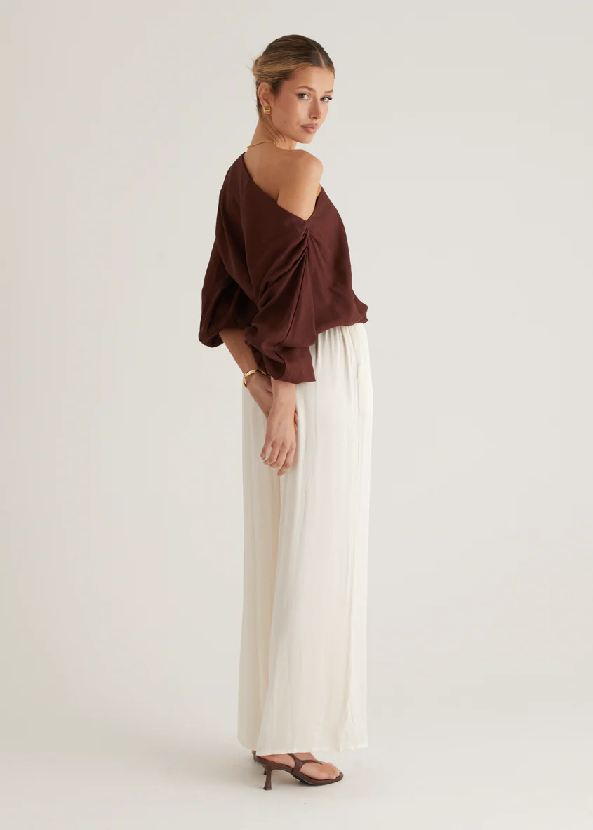 Marlowe Drop Shoulder Top - Chocolate - Image 15