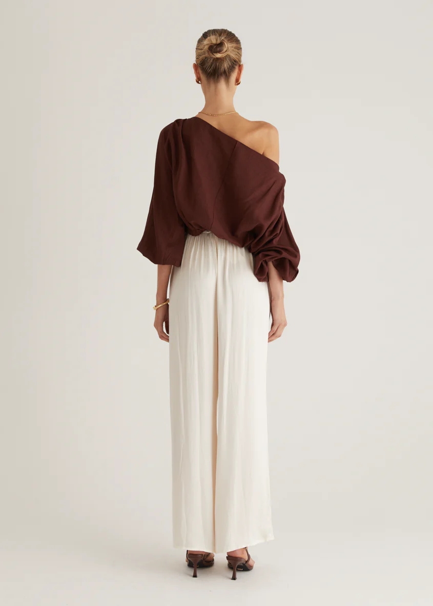 Marlowe Drop Shoulder Top - Chocolate - Image 16