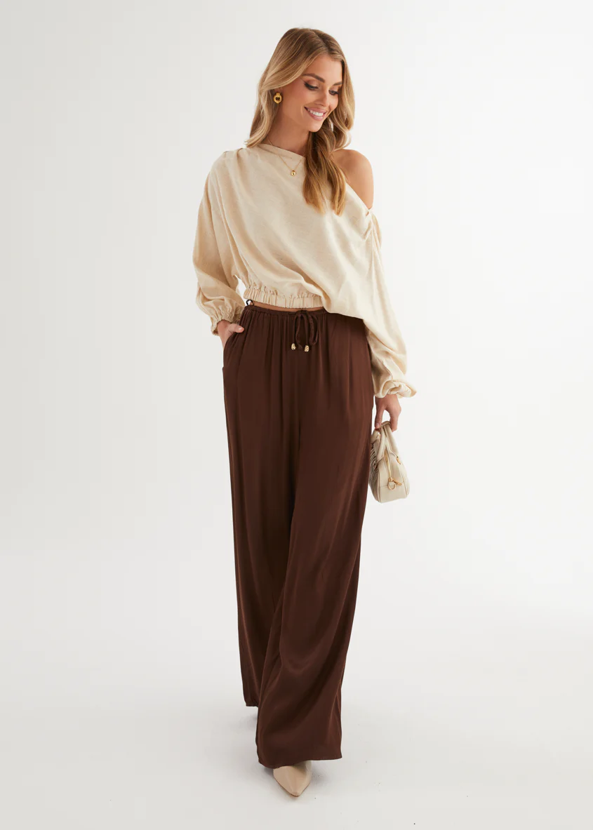 Marlowe Drop Shoulder Top - Natural - Image 11
