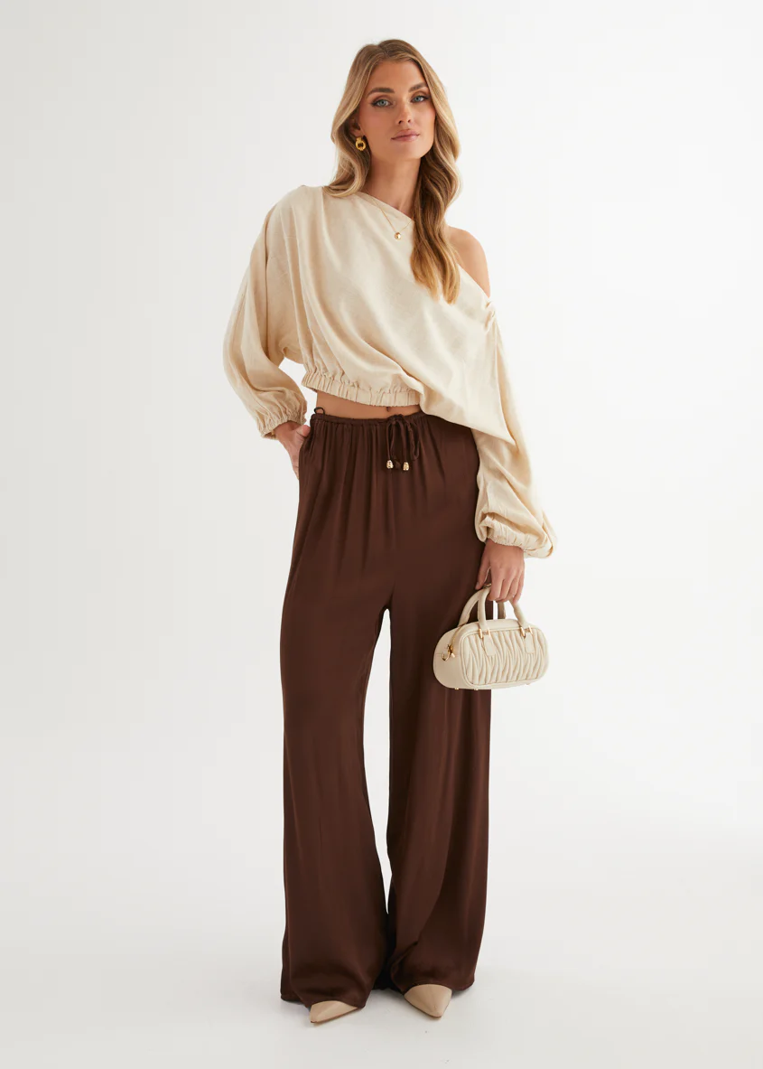 Marlowe Drop Shoulder Top - Natural - Image 14