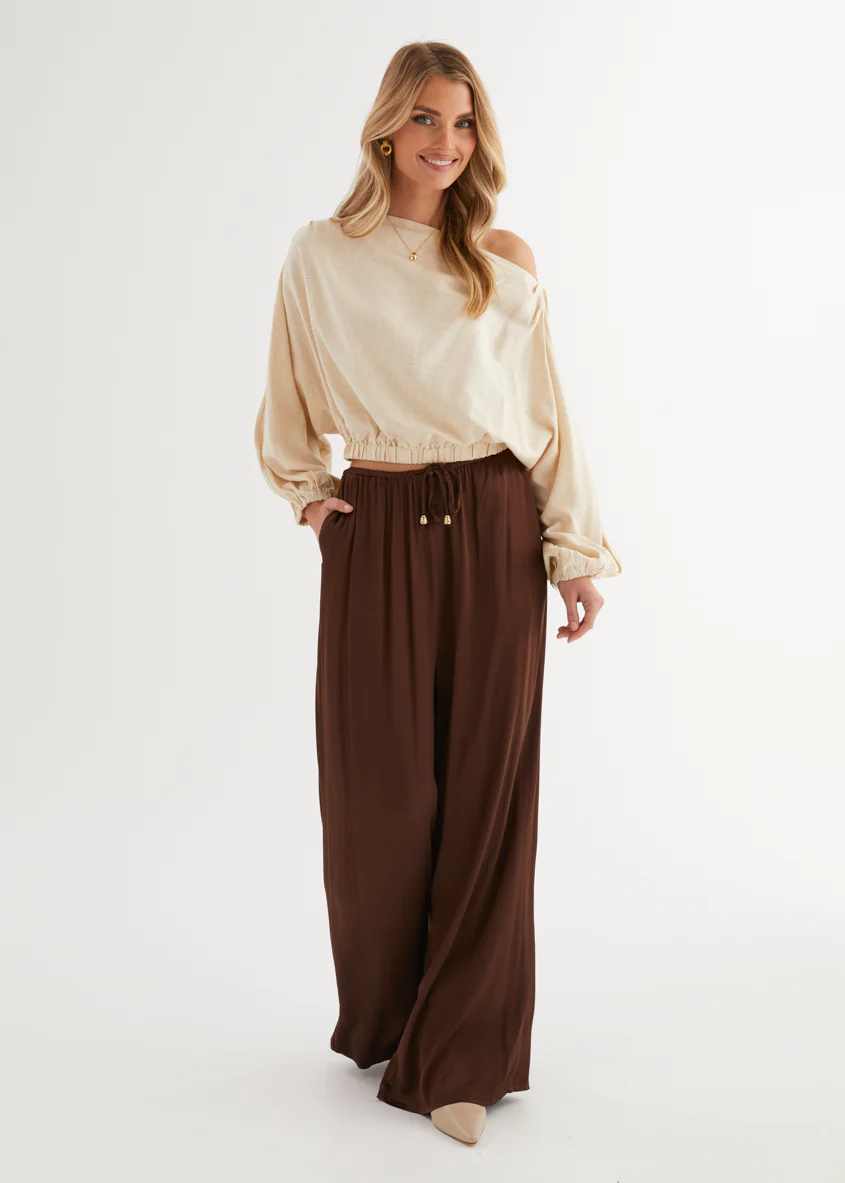 Marlowe Drop Shoulder Top - Natural - Image 16