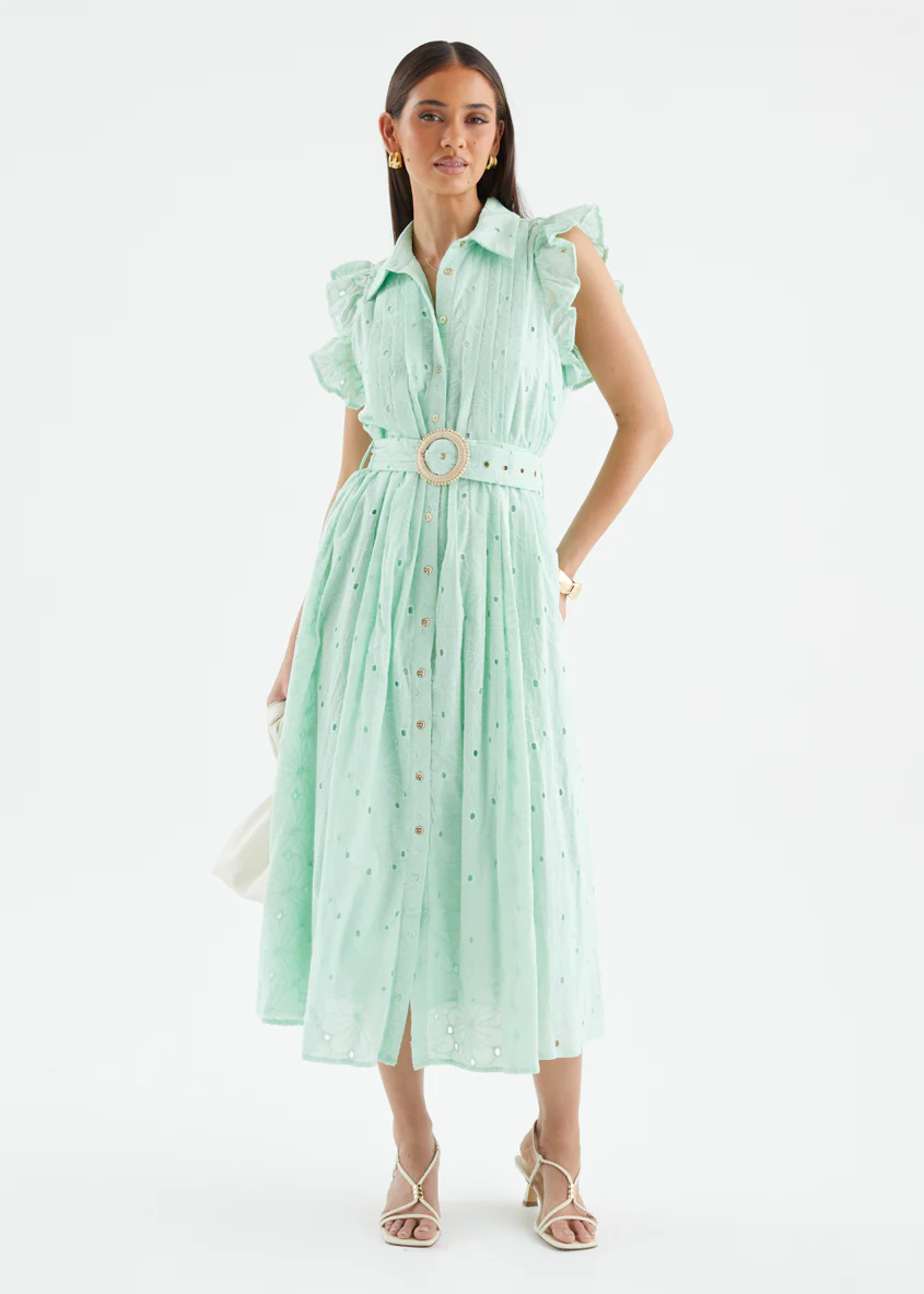 Massey Midi Dress - Pastel Green