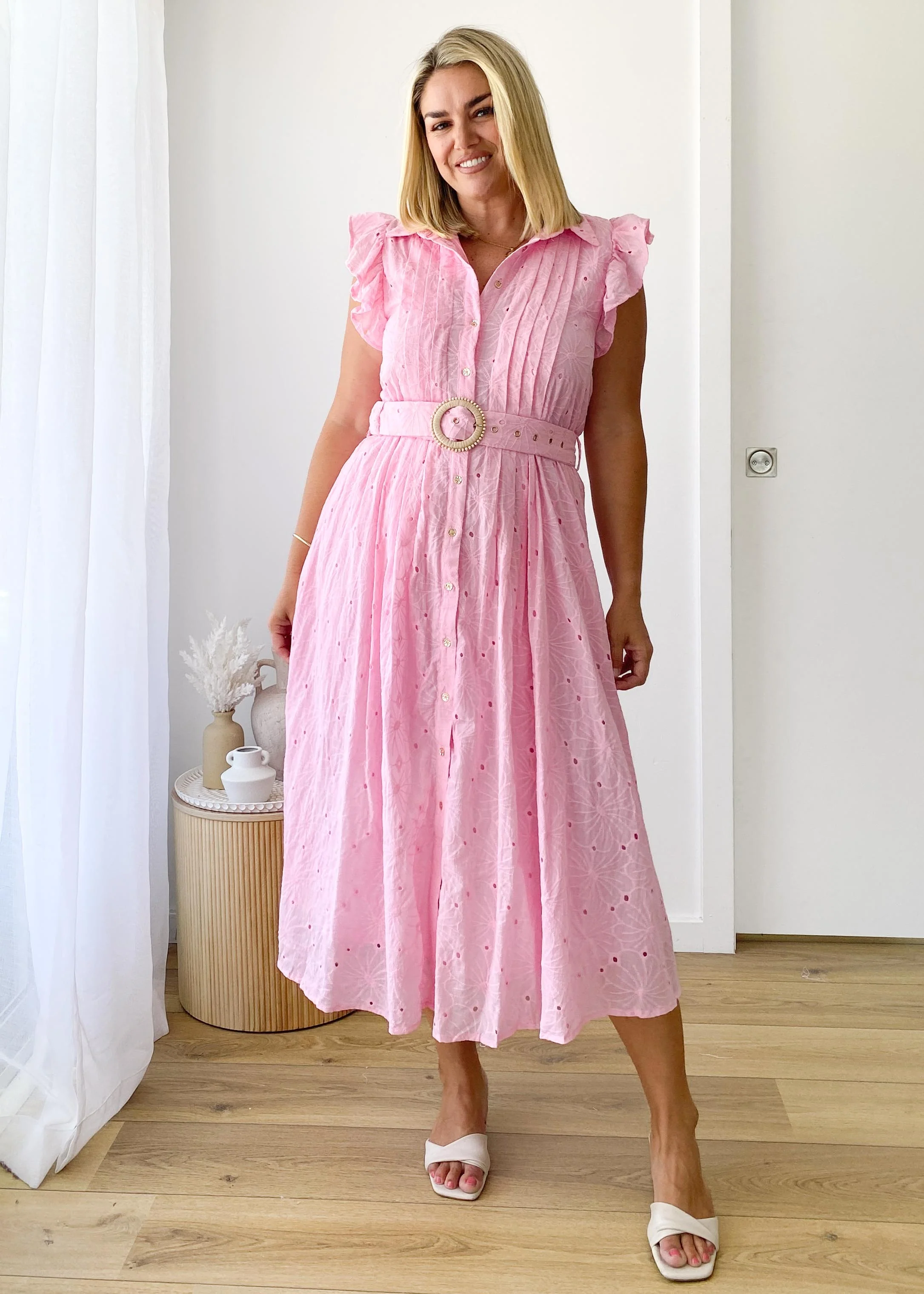 Massey Midi Dress - Pastel Pink - Image 2