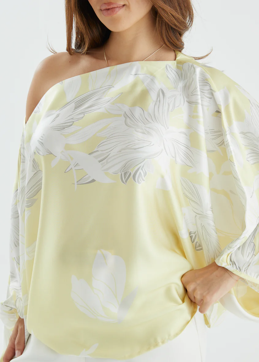 Maui Off Shoulder Top - Lemon Floral - Image 8
