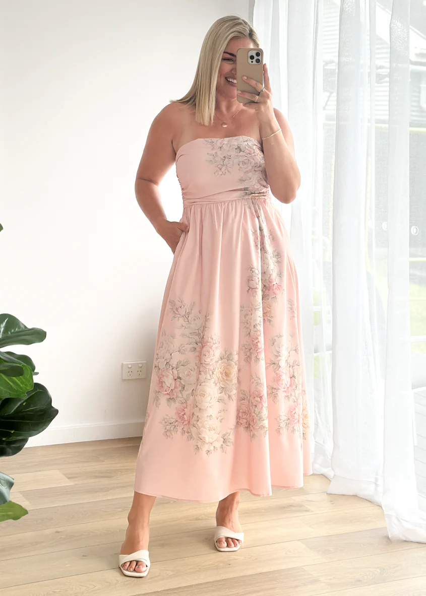 Mauley Strapless Maxi Dress - Blush Bouquet - Image 4