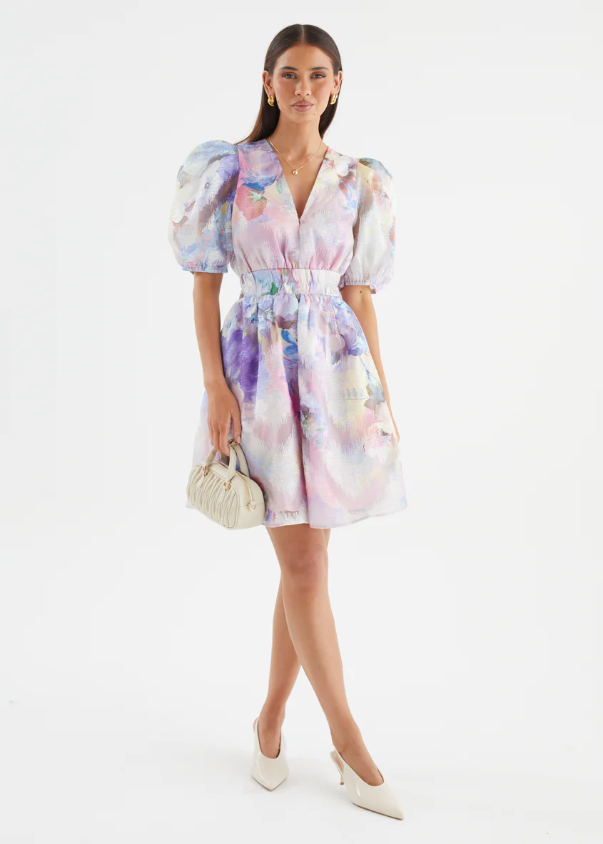 Meera Dress - Lilac Watercolour - Image 2