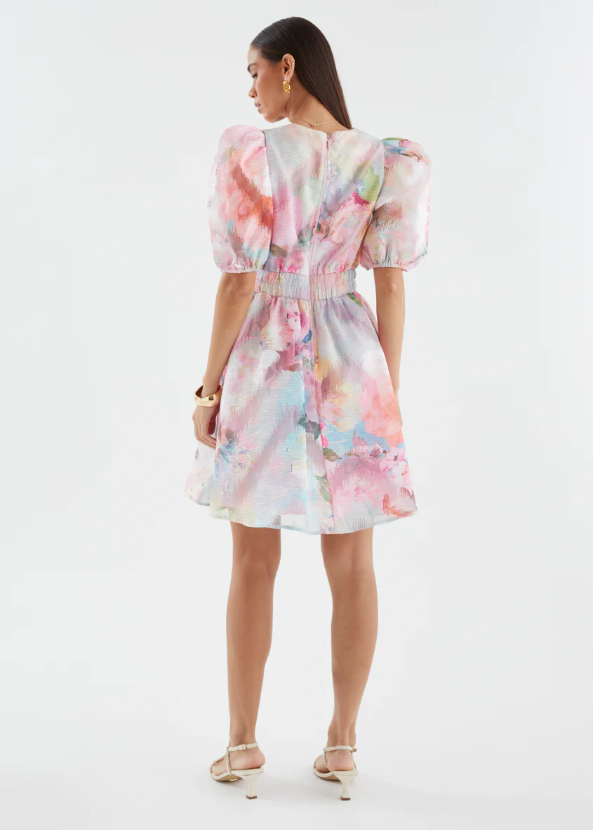 Meera Dress - Pink Watercolour - Image 6
