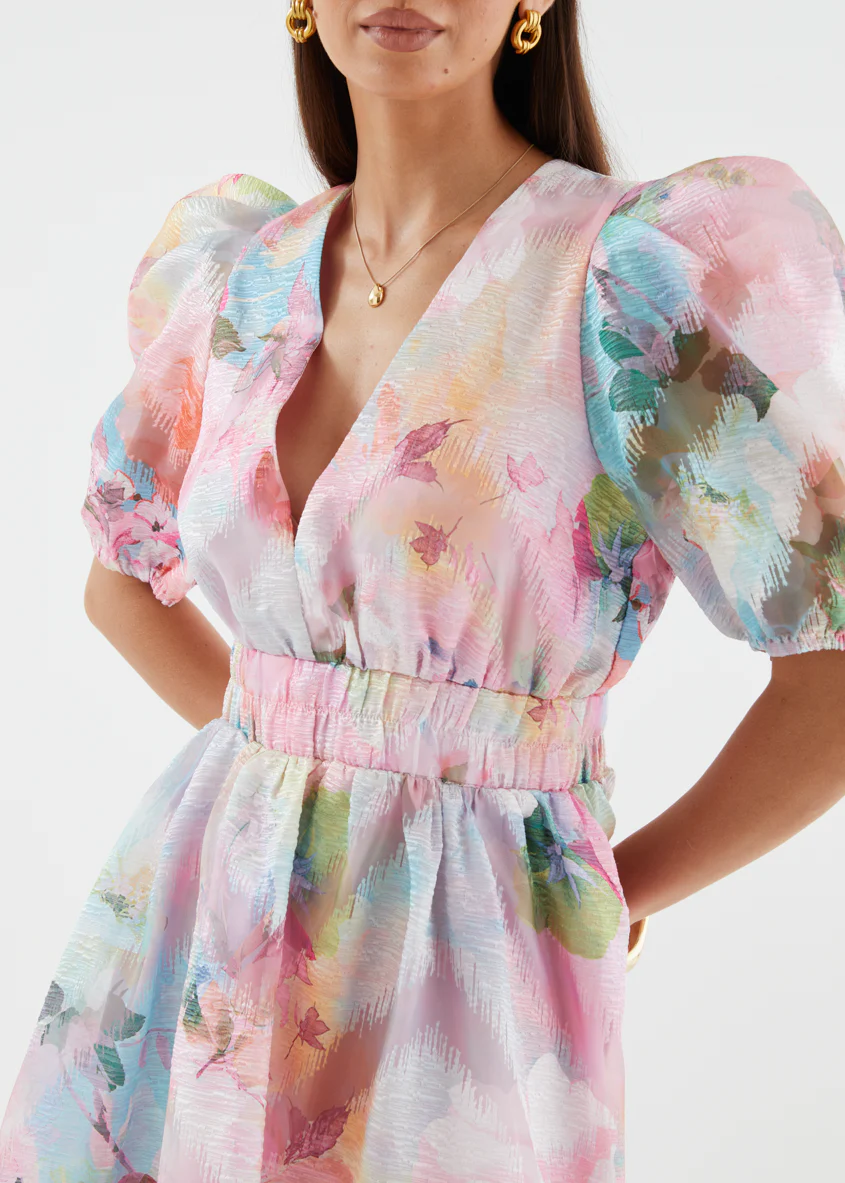 Meera Dress - Pink Watercolour - Image 8