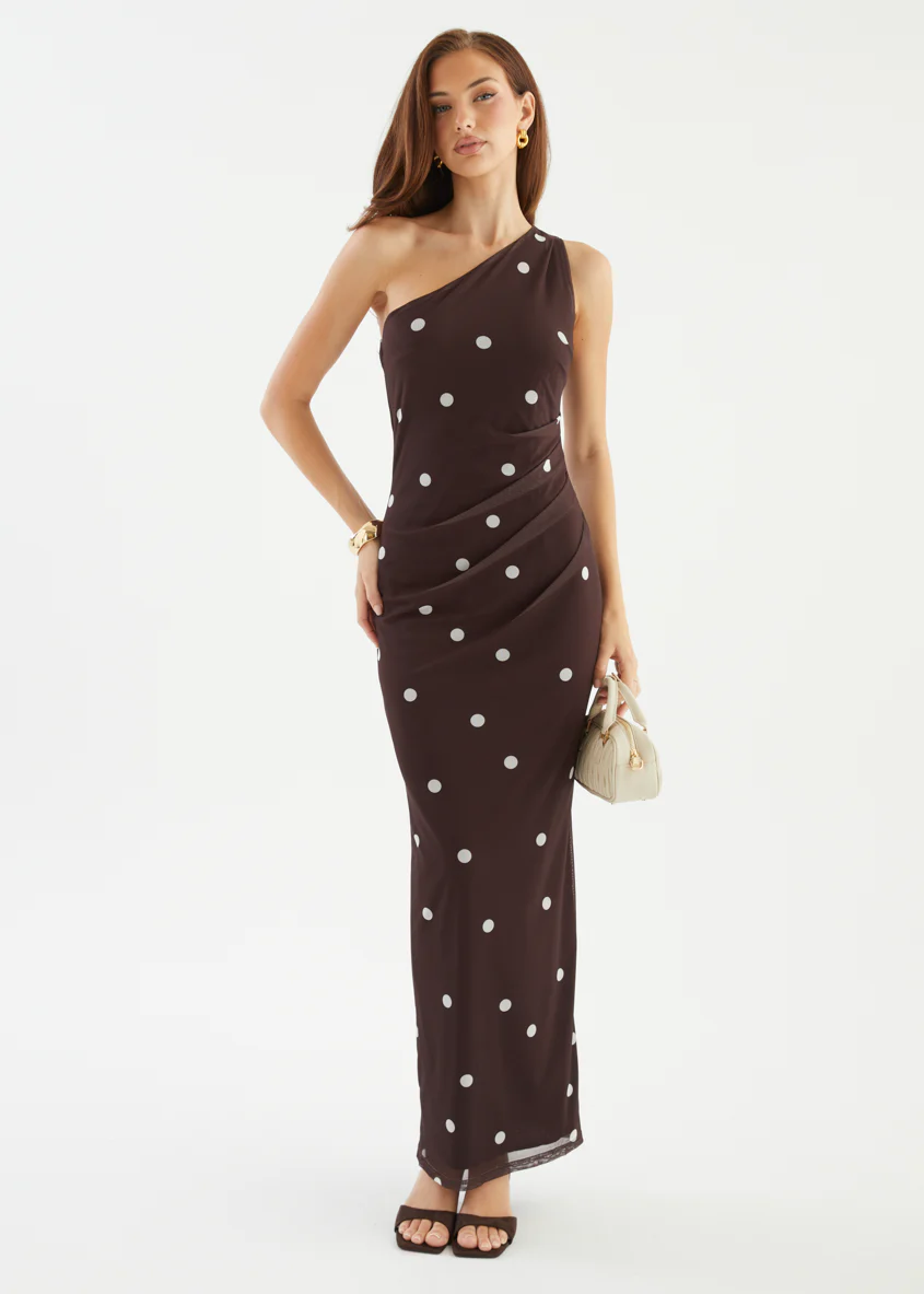 Mikah One Shoulder Maxi Dress - Choc Spot - Image 6
