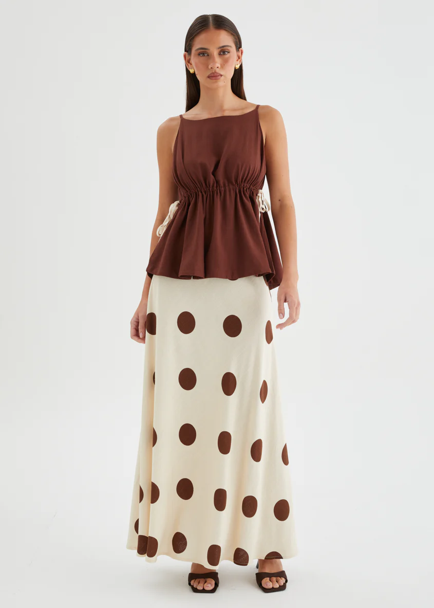 Mikalina Maxi Skirt - Mocha Spot - Image 2