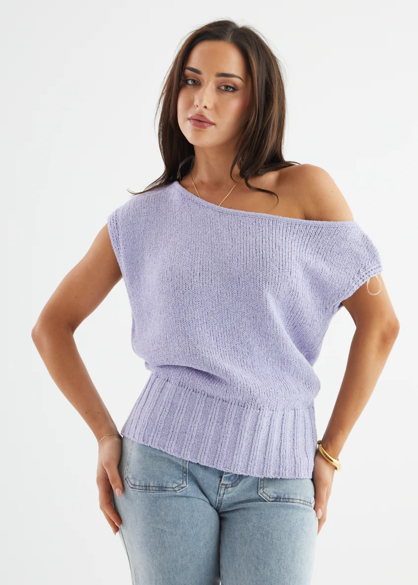 Milana Drop Shoulder Top - Lilac