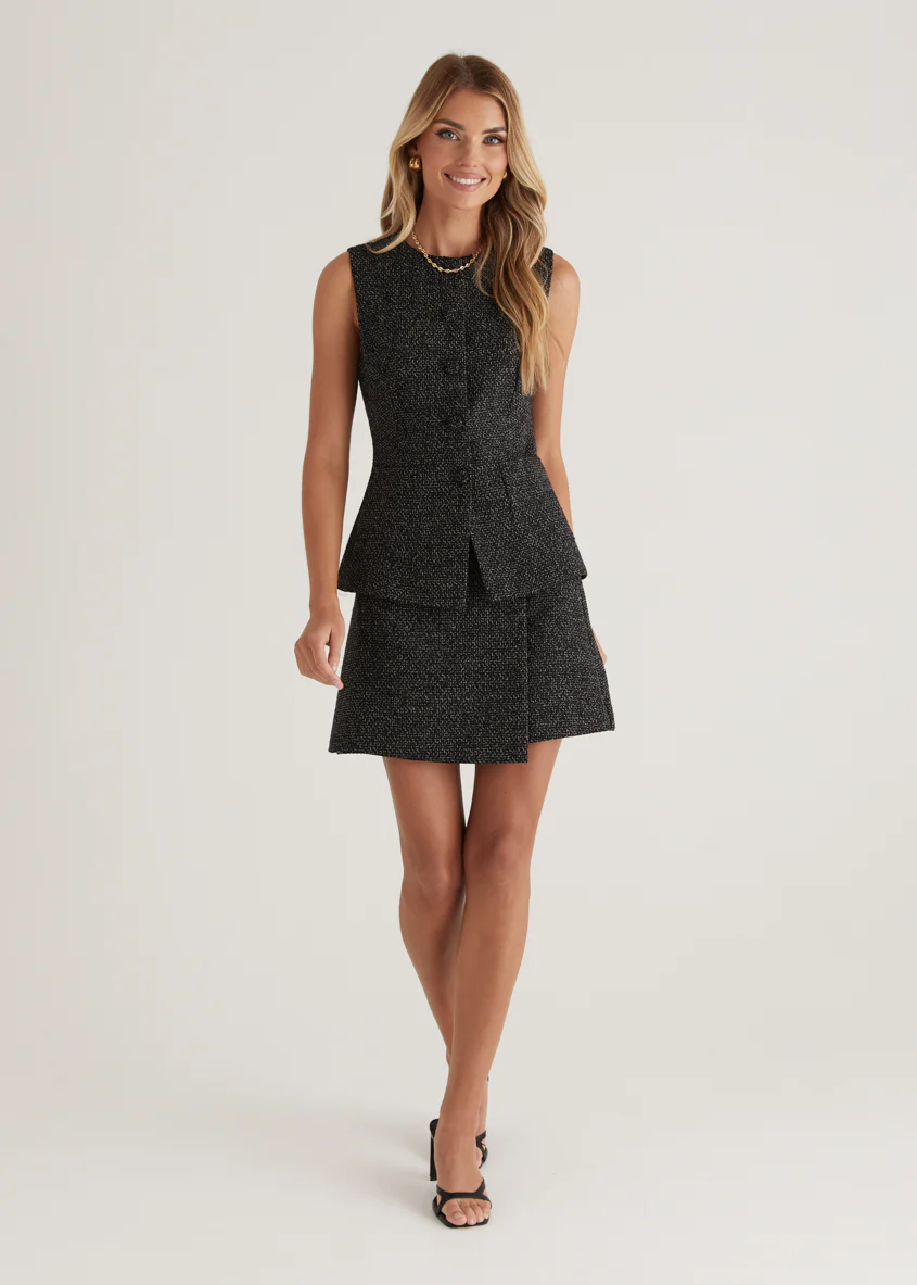Minnie Vest Top - Black Marl - Image 9