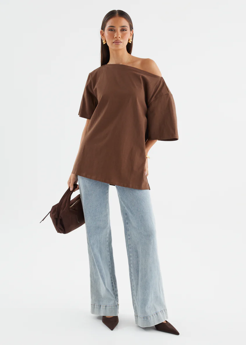 Mylee Drop Shoulder Top - Chocolate - Image 10