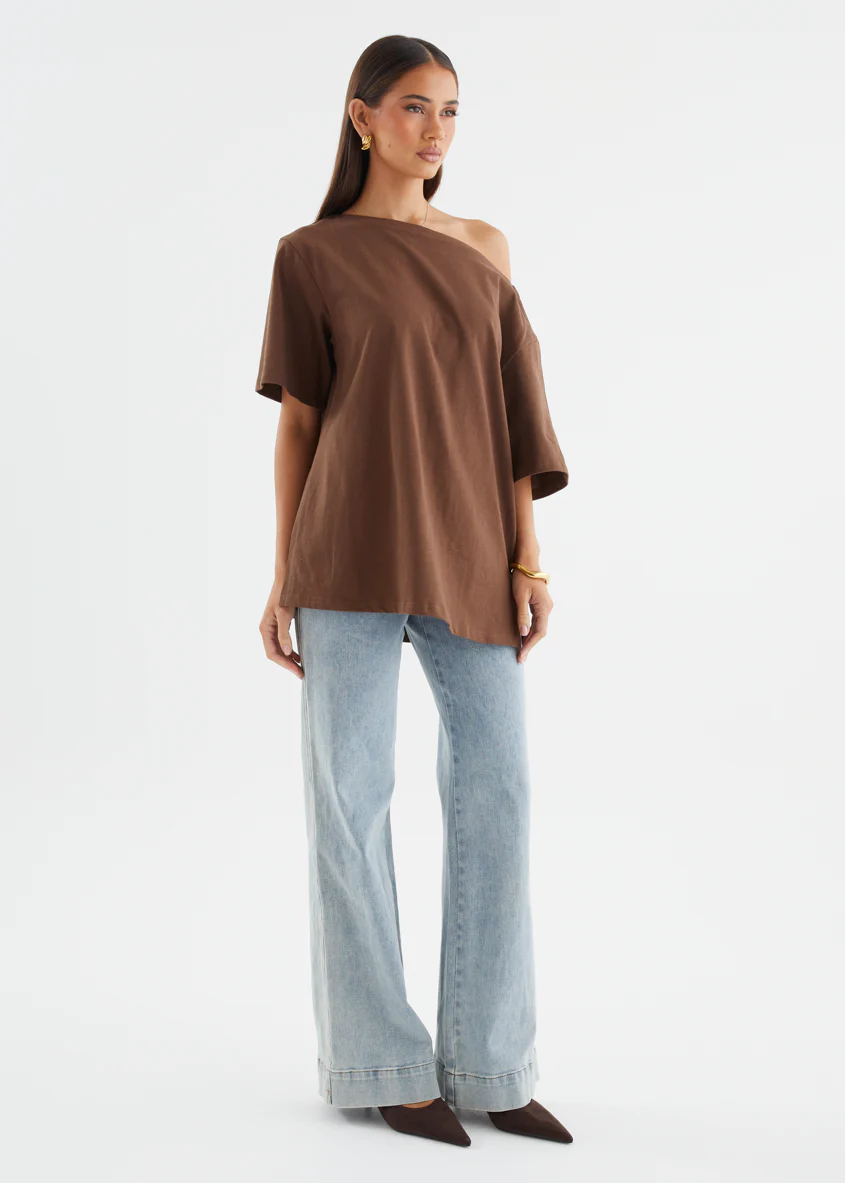 Mylee Drop Shoulder Top - Chocolate - Image 16